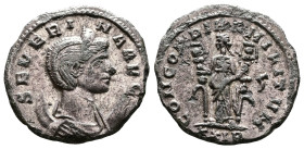Severina, wife of Aurelian, 270-275 AD. Silvered Bronze Antoninianus (21,5mm, 2,72 g.). Rome. SEVERINA AVG. Draped bust of Severina to right, wearing ...