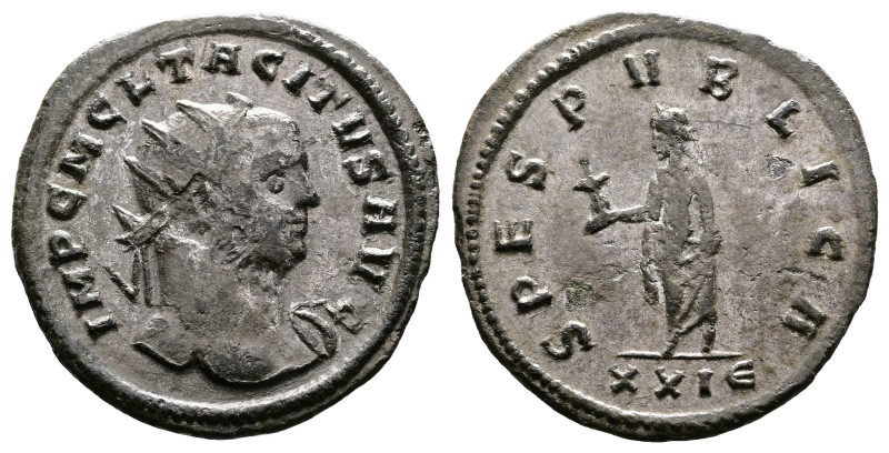 Tacitus, 275-276 AD. Silvered Bronze Antoninianus (22 mm, 3,17 g.). Rome, Novemb...