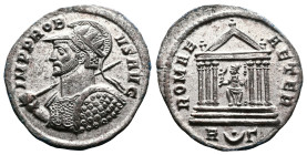 Probus, 276-282 AD. Silvered Bronze Antoninianus (22 mm, 3.31 g.), Rome, 279 AD. IMP PROBVS AVG Radiate, helmeted and cuirassed bust of Probus to left...