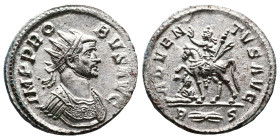 Probus, 276-282 AD. Silvered Bronze Antoninianus (24 mm, 3.65 g.). Rome, 278 AD. IMP PROBVS AVG Radiate and cuirassed bust of Probus to right. Rev. AD...