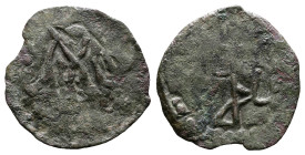 Second Empire, Ivan Sracimir, AE Trachy (16 mm, 0,67 g). Vidin mint, 1356-1397 AD. Facing bust of Christ Pantokrator. Rev. Monogram of Ivan Sracimir. ...
