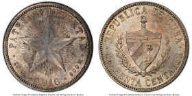 Republic 40 Centavos 1916 AU58 PCGS, Philadelphia mint, KM14.3. HID09801242017 © 2024 Heritage Auctions | All Rights Reserved www.HA.com/TexasAuctione...