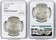 Republic "Star" Peso 1934 MS64 NGC, Philadelphia mint, KM15.2. Last year of type. HID09801242017 © 2024 Heritage Auctions | All Rights Reserved www.HA...