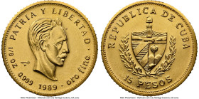 Republic gold "Jose Marti" 15 Pesos 1989 MS68 NGC, Havana mint, KM212. HID09801242017 © 2024 Heritage Auctions | All Rights Reserved www.HA.com/TexasA...