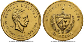 Republic gold "Jose Marti" 25 Pesos 1989 MS66 NGC, Havana mint, KM213. HID09801242017 © 2024 Heritage Auctions | All Rights Reserved www.HA.com/TexasA...