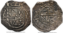 Philip III Cob Real ND (1607-1616) Mo-F AU53 NGC, Mexico City mint, KM27.2, Cal-Type 102. 2.97gm. Ex. Long Auction (September 1982) HID09801242017 © 2...