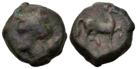 Sicily, Eryx, c. 330-260 BC. Æ Onkia(?) (14,7mm, 5.7g). Head of female l. R/ Horse prancing r. CNS I, 20; HGC 2, 328.