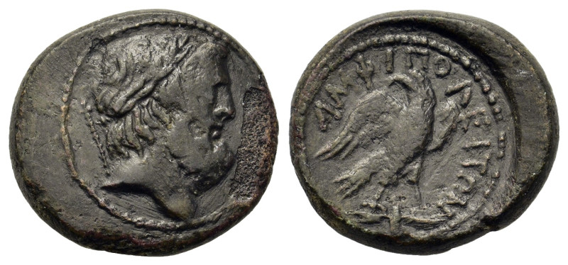 Macedon, Amphipolis, c. 148-132 BC. Æ (18,6mm, 5g). Laureate head of Zeus right,...
