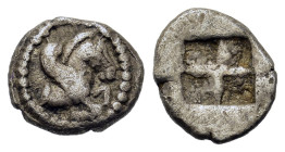 Macedon. Argilos, c. 495-478/7 BC. AR ¾ obol (7,5mm, 0.50g). Forepart of Pegasos to r., with curved wing. R/Quadripartite incuse square. Good VF.