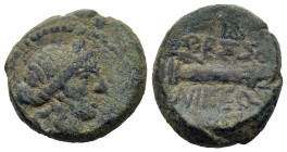 Macedon, Thessalonica. Under Roman rule, after 168 BC. Æ (16,5mm, 4.70g), struck c. 167-131 AD. Head of Artemis r., wearing stephane. R/ ΘEΣΣAΛ[O] / N...