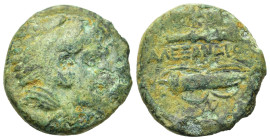 Kings of Macedon. Alexander III 'the Great' (336-323 BC). Æ Unit (19mm, 6.00 g). Uncertain mint in Macedon. Head of Herakles right, wearing lion skin....