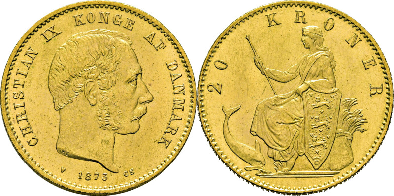 DINAMARCA. Christian IX. 20 kroner. 1873. KM791.1. 8´97 g. Alguna mínima marquit...