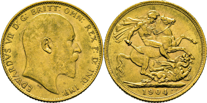 GRAN BRETAÑA. Eduardo VII. Londres. Soberano. 1904. KM805. 7´97 g. Algunas marqu...