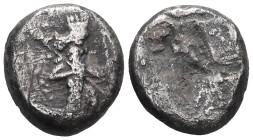 GREEK COINS
ACHAEMENID EMPIRE.Time of Darios I to Xerxes II.(485-420 BC).Sardes.Siglos.
Obv : Persian king in kneeling-running stance right, holding s...