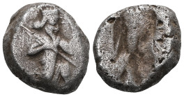 GREEK COINS
ACHAEMENID EMPIRE.Time of Darios I to Xerxes II.(485-420 BC).Sardes.Siglos.
Obv : Persian king in kneeling-running stance right, holding s...