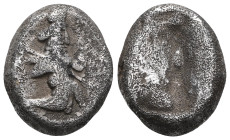 GREEK COINS
ACHAEMENID EMPIRE.Time of Darios I to Xerxes II.(485-420 BC).Sardes.Siglos.
Obv : Persian king in kneeling-running stance right, holding s...