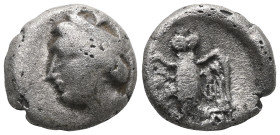 Greek
Pontos, Amisos, AR drachm-siglos, (Silver), late 5th-4th century BC, Persic standard, struck under magistrate.
Obv: Draped bust of Tyche-Hera le...