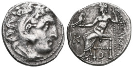 Greek
Macedonian Kingdom. Alexander III the Great. 336-323 B.C. AR drachm . Colophon mint, struck ca. 310-301 B.C. Head of Alexander as Hercules right...