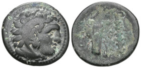 Greek
Kings of Macedon, Alexander III 'the Great',AE, (Bronze), 336-323 BC.Uncertain mint in Macedon.
Obv: Head of Herakles right, wearing lion skin.
...