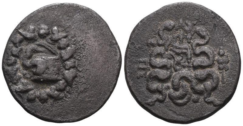 GREEK COINS
MYSIA. Pergamon. (Circa 166-67 BC).Cistophor.
Obv : Cista mystica wi...