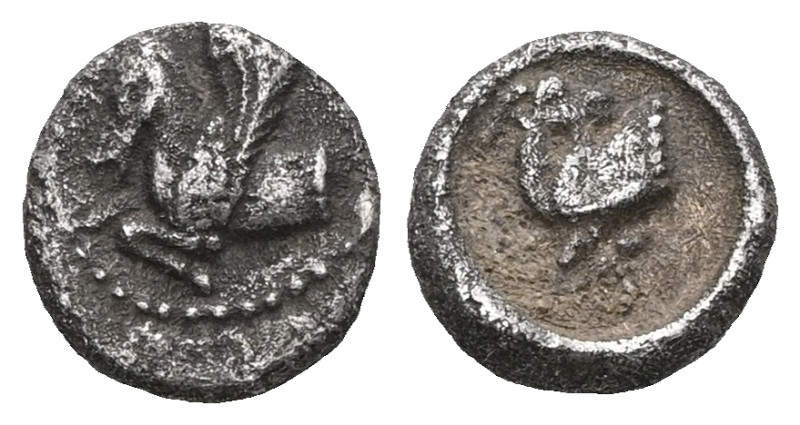 Greek
 Cilicia, Kelenderis Obol AR (Silver) ca 440-430 BC.
Obv: Forepart of Pega...