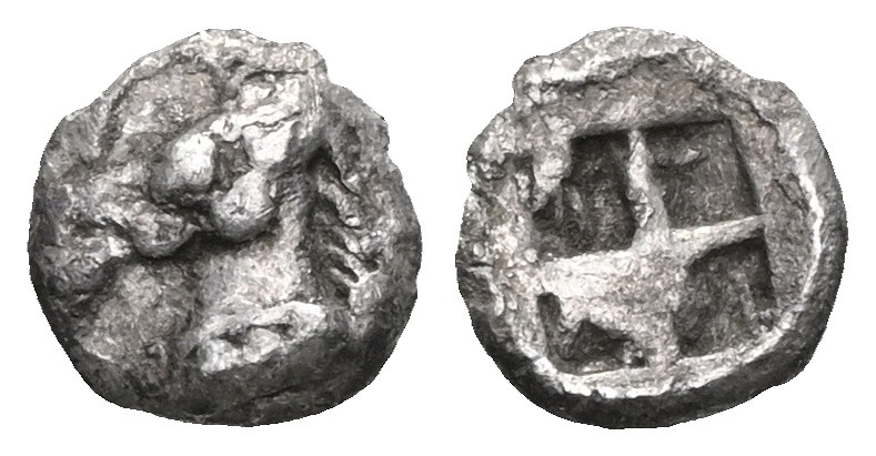 Greek Coins
IONIA, Uncertain. Obol (Circa 500 BC).
Obv: Bridled horse’s head lef...