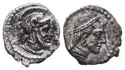 CILICIA. Tarsos. Tarkumuwa (Datames), satrap of Cilicia and Cappadocia, 384-361/0 BC. Obol (Silver). Bust of Aphrodite (?) to right, wearing taenia, r...