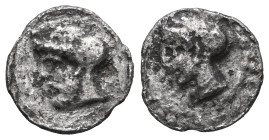 Greek
Cilicia, Satraps AR Obol. Datames, satrap of Cappadocia. Tarsos, 378-372 BC. Diademed head of female (Aphrodite?) right / Helmeted head of male ...