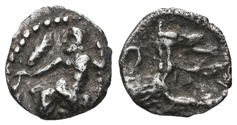 GREEK COINS
LYCAONIA.Laranda.(Circa 324-323 BC).Obol.
Obv : Baaltars seated left...