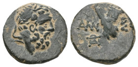 Greek
PONTOS. Amisos. Struck under Mithradates VI, Circa 95-90 or 80-70 BC. Chalkous (Bronze). Laureate head of Herakles to right. Rev. [A]MI-ΣO[Y] Cl...