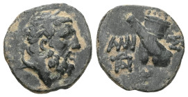 Greek
PONTOS. Amisos. Struck under Mithradates VI, Circa 95-90 or 80-70 BC. Chalkous (Bronze). Laureate head of Herakles to right. Rev. [A]MI-ΣO[Y] Cl...
