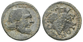 LYDIA. Daldis. Pseudo-autonomous issue. AE (Bronze), time of Septimius Severus to Macrinus, circa 193-218. Head of Silenos, balding, bearded and with ...