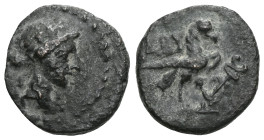 Greek
Troas. Abydos circa 350-300 BC.
Bronze Æ
Laureate head of Apollo right / ABY; eagle standing right; to right, pellet above bow and arrow.
CNG, E...