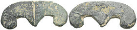 Aes Formatum. Siglos VI-IV BC CENTRAL ITALY or LAZIUM. Semicircular element in the shape of a trident. Very fine.


Weight:21,4 gr
Diameter:45,7 mm