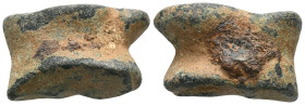Roman Republican Anonymous. 6th-4th centuries BC. Æ Aes Formatum . Irregular cast bronze in the shape of an astragalos. ICC p. 76, 6. The game of knuc...