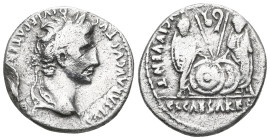 Augustus (27 BC-AD 14). AR denarius. Lugdunum, 2 BC-AD 14. CAESAR AVGVSTVS DIVI F PATER PATRIAE, laureate head of Augustus right / AVGVSTI F COS DESIG...