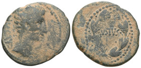 Roman Imperial
Octavian, as Augustus 27 BC – 14 AD
As, uncertain mint in Asia circa 25 BC,
CAESAR Bare head right.
Rev. AVGVSTVS within laurel wreath ...