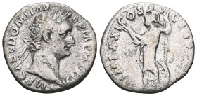 Domitian AD 81-96. Rome
Denar AR
IMP CAES DOMIT AVG GERM P M TR P XIII Laureate head of Domitian to right. Rev. IMP XXII COS XVI CENS P P P Minerva st...