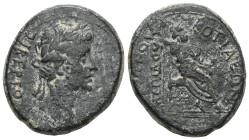 Roman Provincial
PHRYGIA. Cotiaeum. Tiberius, 14-37. Assarion (Bronze), Marcus Lepidus, proconsul. [ΤΙΒΕΡΙΟΣ] ΣΕΒΑΣΤΟΣ Laureate head of Tiberius to ri...