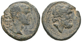 Roman Provincial
LYDIA. Hypaepa. Augustus, 27 BC-AD 14. Hemiassarion (Bronze), Artemidoros, magistrate. CЄBAC/TOC Laureate head of Augustus to right....