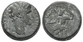 Roman Provincial Phrygia, Synnada. Tiberius. AE. (Bronze) 14-37 AD. Klaudios Valerianos, magistrate. Obv: ϹƐΒΑϹΤΟϹ ϹΥΝΝΑΔƐΩΝ. Bare head of Tiberius (?...