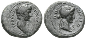 Roman Provincial
AEOLIS, Myrina. Drusus. Caesar, AD 19-23. Æ . Struck circa AD 20. Bare head of Drusus right / Laureate and draped bust of Apollo rig...