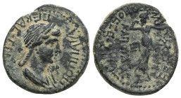 Roman Provincial
PHRYGIA. Acmoneia. Agrippina Junior, Augusta, 50-59. Hemiassarion (Bronze), L. Servenius Capito and Julia Severa, circa 55. ΑΓΡΙΠΠΙΝΑ...