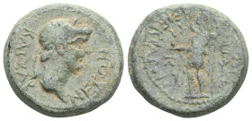 Roman Provincial
 Lydia, Maeonia AE (Bronze) Nero Magistrate: Ti. Cl. Menekrates (without title)
Obv: ΝƐΡΩΝ ΚΑΙϹΑΡ; laureate head of Nero, r.
Rev: ΜΑΙ...