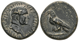 ROMAN PROVINCIAL. PHRYGIA, AMORIUM. Vespasian.
Bronze AE22, AD 69-79.
L. Antonios Longeinos, magistrate. Obv: ΟΥΕΣΠΑΣΙΑΝΟΝ ΚΑΙΣΑΡΑ, laureate head righ...