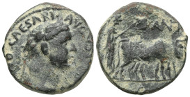 Roman Provincial
CAPPADOIA, Pisidia, Antioch, Vespasian (69-79 AD)
AE Bronze 
Obv: DOMITIANO CAESARI AVGVSTI F COS IIII. laureate head of Domitian, r....