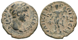 Roman Provincial 
CAPPADOCIA.Tyana.Hadrian.117-138 AD.AE Bronze
Obverse : ΑΥΤΟ ΚΑΙ ΤΡ ΑΔΡΙΑΝΟϹ ϹΕΒΑϹΤ; laureate head of Hadrian, right
Reverse : ΤΥΑΝΕ...