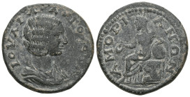 Roman Provincial
Phrygia, Amorium, Julia Domna Augusta (193-217), diassarion , AE.
Obv. ΙΟΥΛΙΑ ΑΥΓΟΥCTA, draped bust of Julia Domna to right.
Rev. AMO...