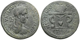 PONTOS. Neocaesarea. Gallienus (253-268). Ae. Dated CY 200 (263/4).
Obv: AVT K ΠO ΛIK ΓAΛΛIHNOC.
Laureate, draped and cuirassed bust right.
Rev: MHT N...