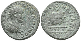 Roman Provincial
Pontus, Neocaesarea. Valerian I. A.D. 253-260. AE . struck A.D. 255/6. AV K Π[OV] ΛΙΚ ΟVΑΛΕΡΙΑΝΟC, radiate, draped and cuirassed bust...